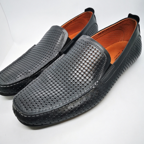 Florsheim Shoe Company Black Leather Slip On Loafers Mens Size 44 - Picture 3 of 9